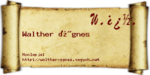 Walther Ágnes névjegykártya