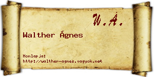 Walther Ágnes névjegykártya